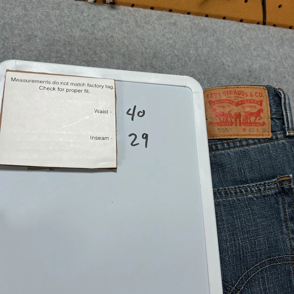 Levi's Jeans 559 Relaxed Straight Mens 40x29 Blue Denim Classic Casual Workwear